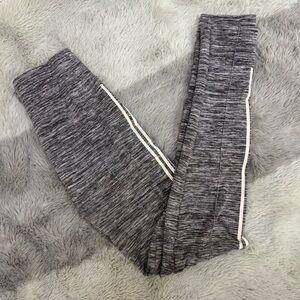 Streetwear Society Grey Compression Leggings | Racer Stripe High Waist Lifting